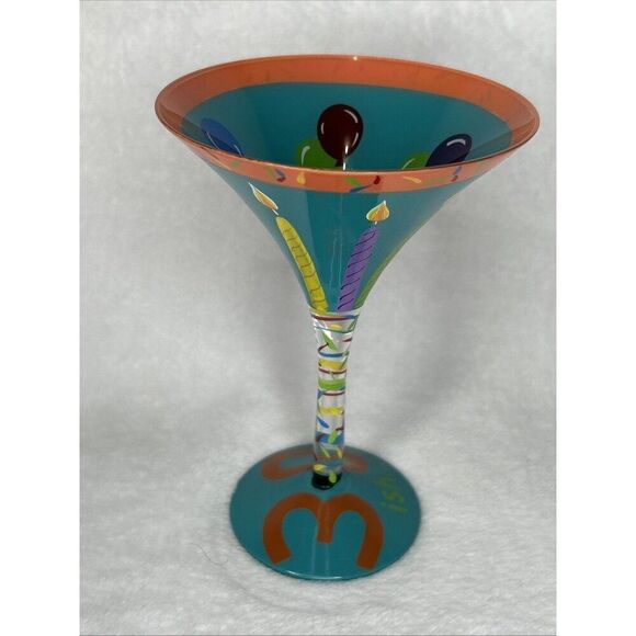 Lolita Hand Painted “30 Ish” Birthday Martini Glass With Recipe on Bottom - Picture 3 of 4